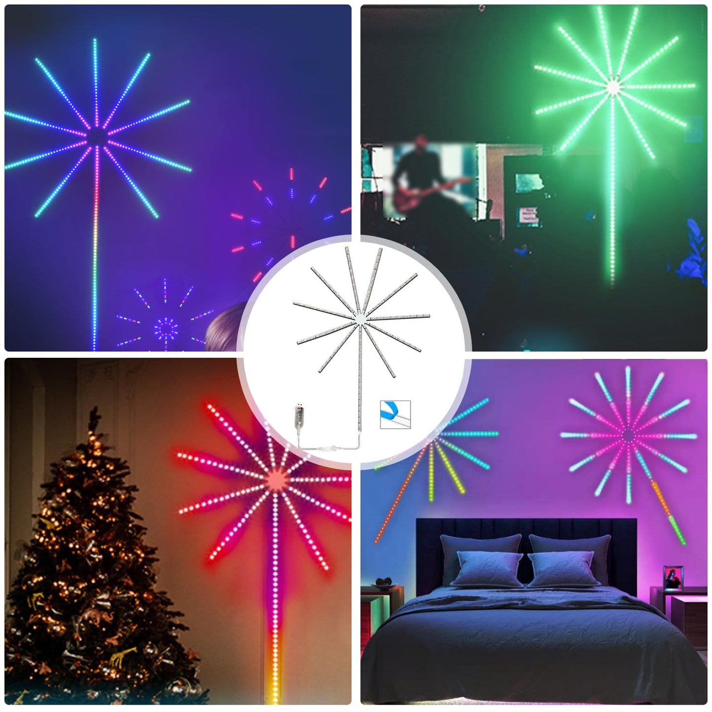 🌈 Guirlande LED Feu d’Artifice Intelligente – Décoration Murale Lumineuse RGB