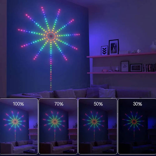 🌈 Guirlande LED Feu d’Artifice Intelligente – Décoration Murale Lumineuse RGB