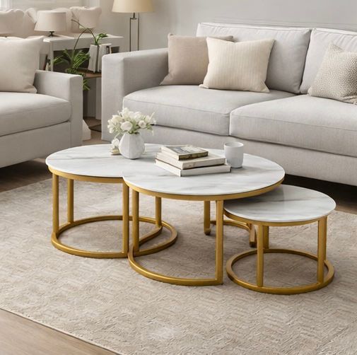 🛋️ Table Basse Moderne 3-en-1 – Design Élégant & Gain d’Espace